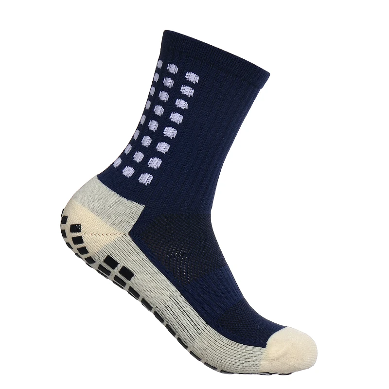 Chaussettes antidérapantes de football bleu marine