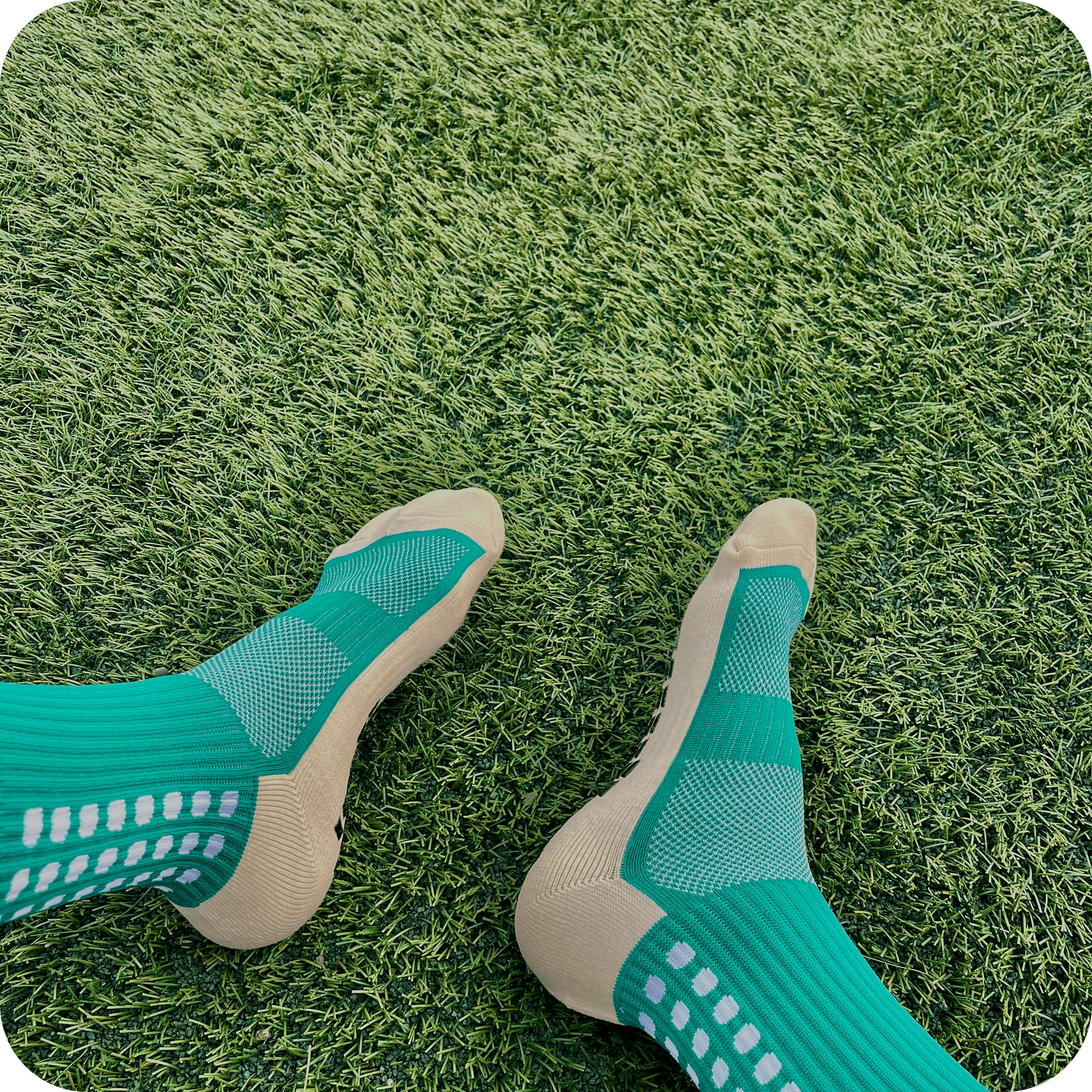 Chaussettes antidérapantes de football vert
