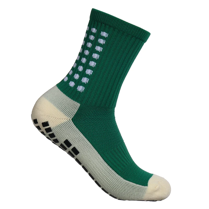Chaussettes antidérapantes de football vert