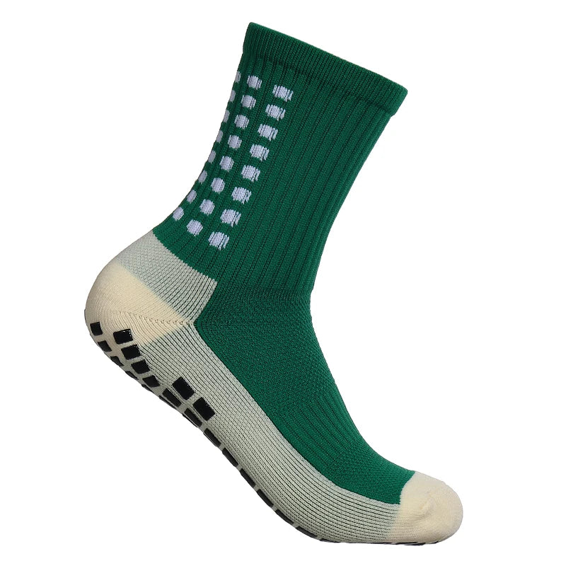 Chaussettes antidérapantes de football vert