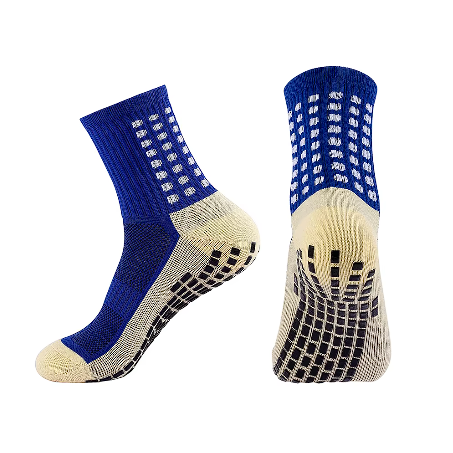 Chaussettes antidérapantes de football bleu