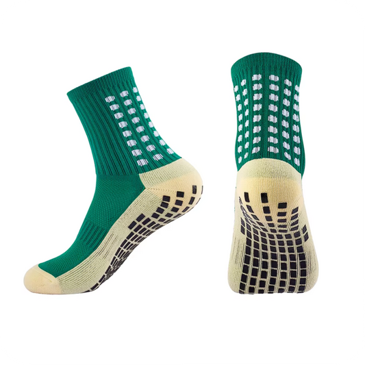 Chaussettes antidérapantes de football vert