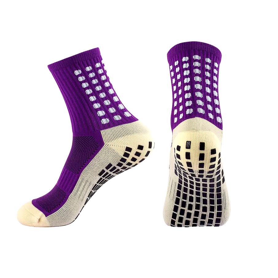 Chaussettes antidérapantes de football Violet